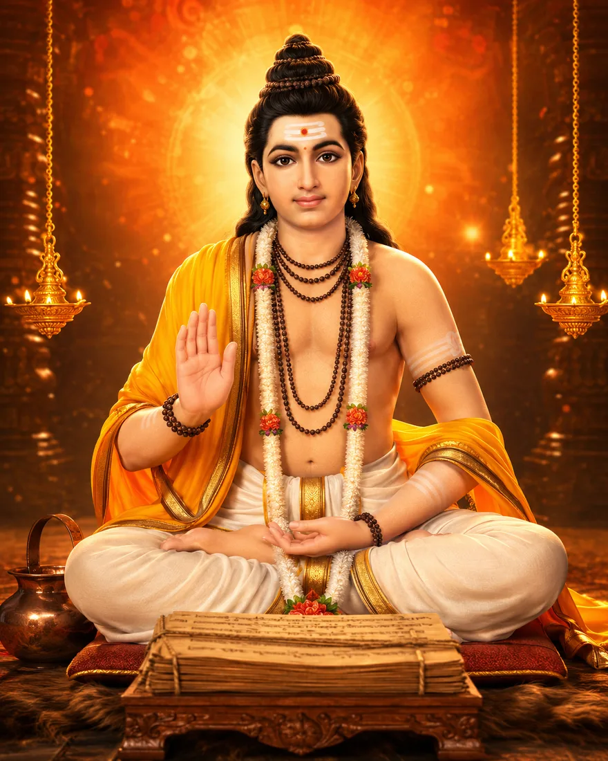 Devala Maharshi, revered by the Devanga community as its ancestral sage and the first weaver, who by tradition drew his thread from the lotus