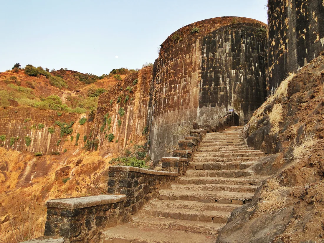 The Maha Darwaza (grand gate) of Raigad Fort, the hill capital of Chhatrapati Shivaji Maharaj — emblem of the Maratha heritage of fort and self-rule