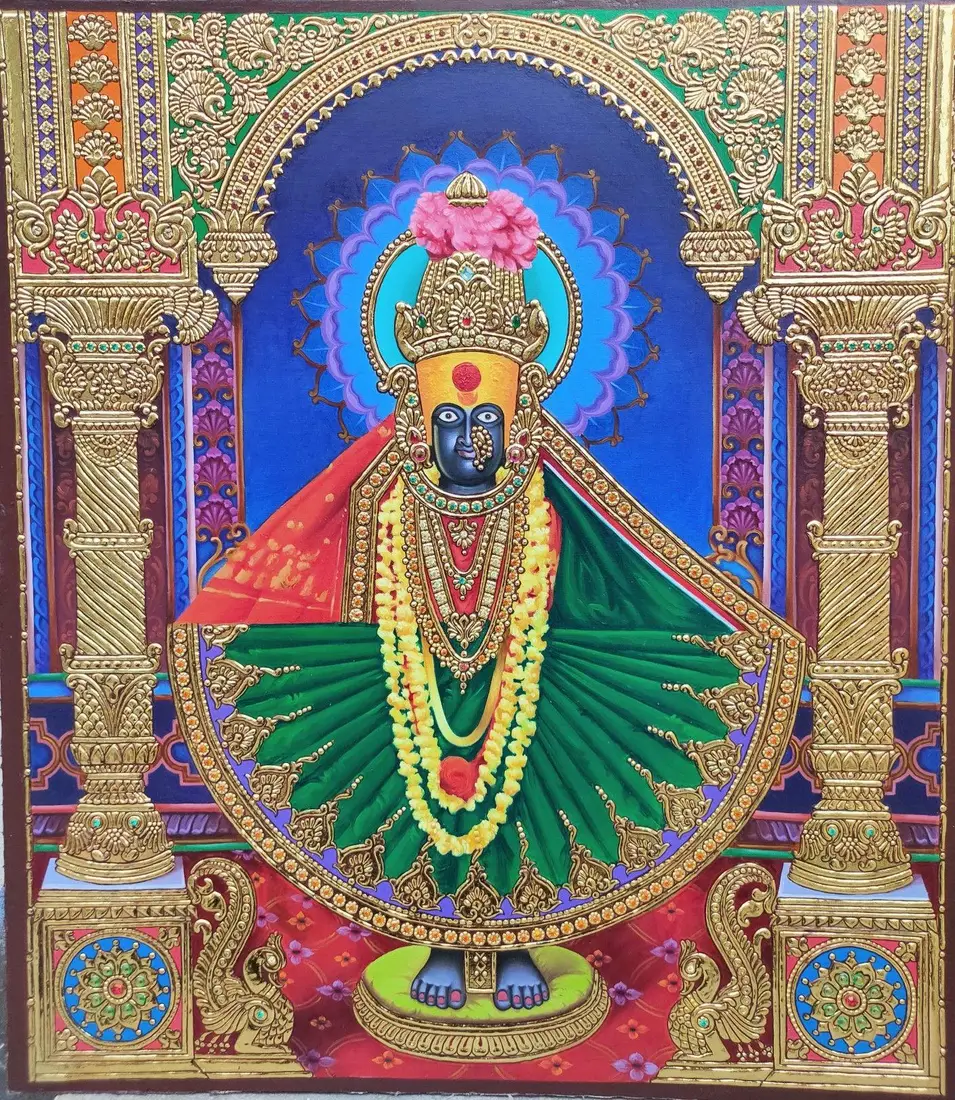 Goddess Tulja Bhavani of Tuljapur, adorned in the temple — honoured as a family deity (kuldevi) among many Maratha families