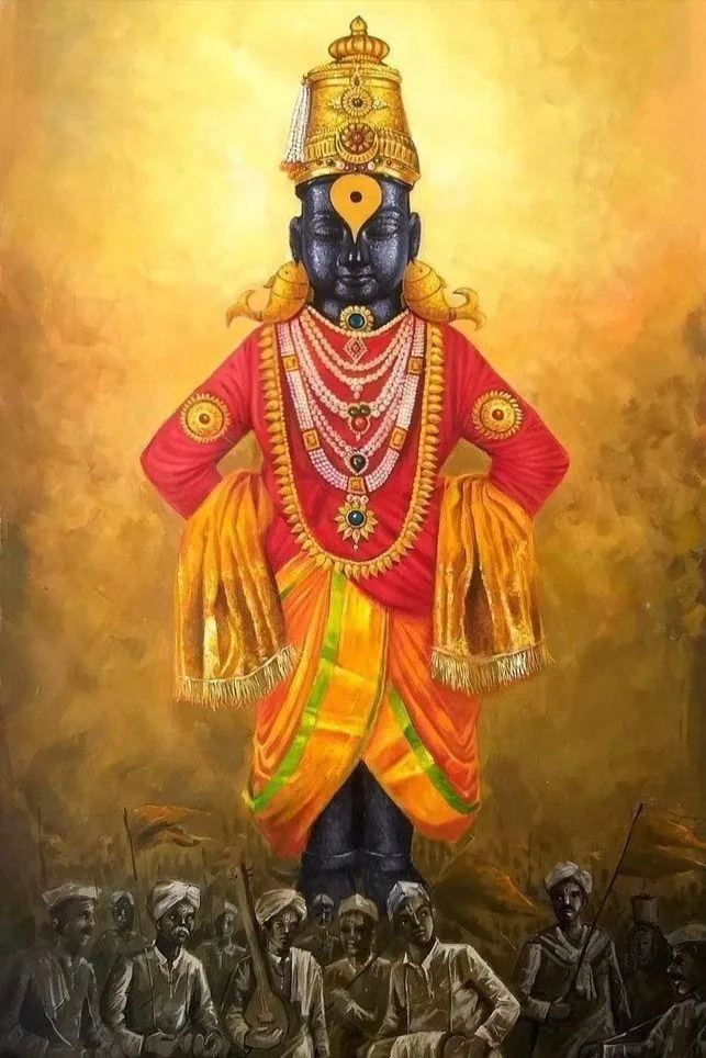Lord Vitthal (Vithoba) of Pandharpur, standing with his hands upon his hips — the deity of the Varkari pilgrimage, revered by countless Maratha families