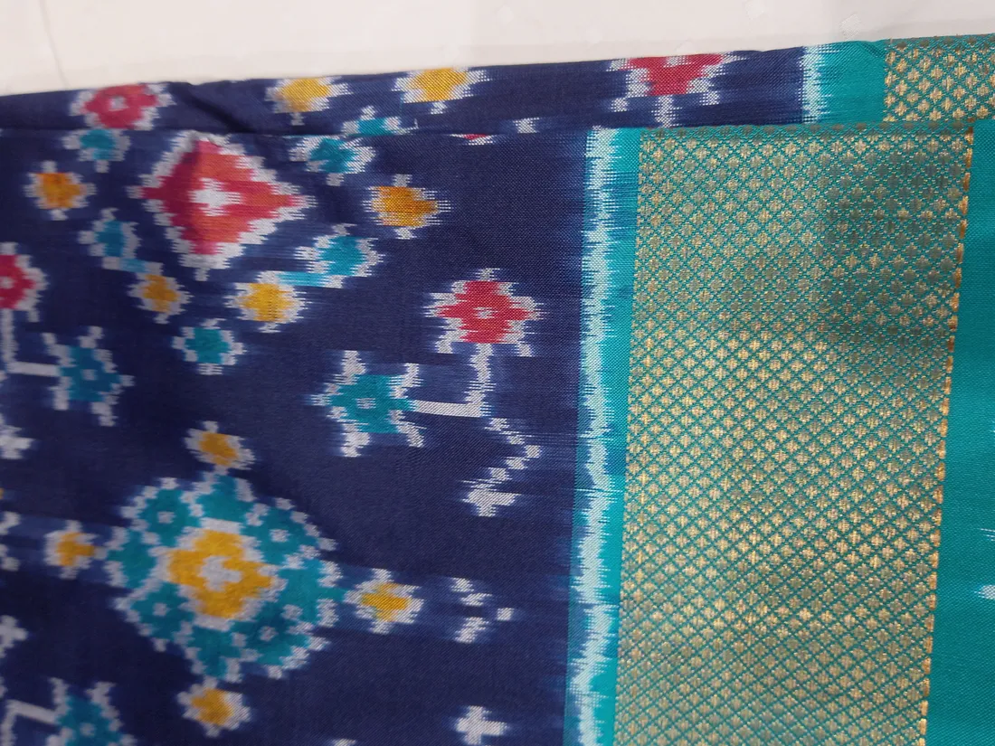 A Pochampally Ikat saree of Telangana — the tie-and-dye handloom craft woven by Padmashali weaving families