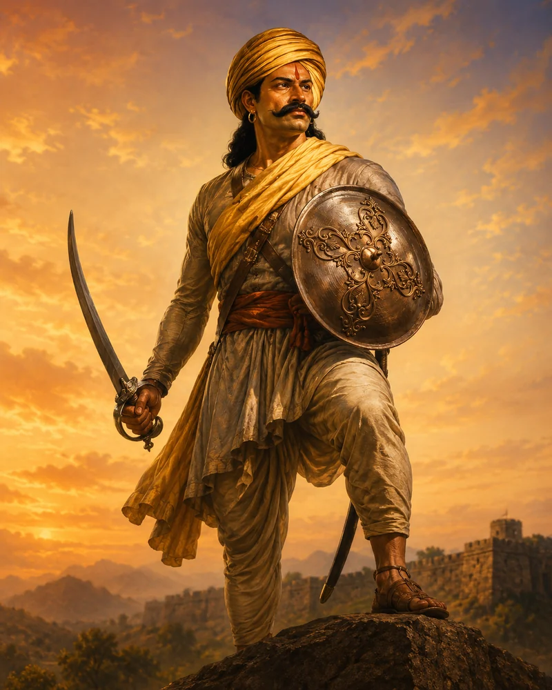 Statue of Krantiveera Sangolli Rayanna, the freedom fighter, in Bengaluru